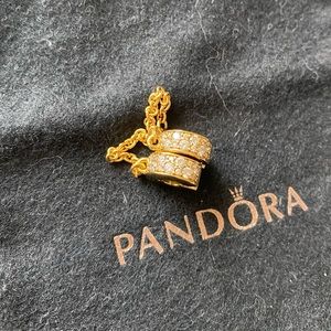Pandora Clear Pavé Safety Chain Clip Charm